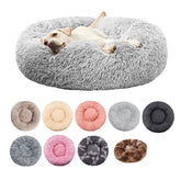 Round Plush Pet Bed – Warm Washable Dog & Cat Sofa